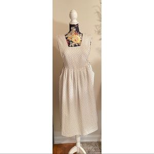 Vintage cream polka dot romper pocket dress